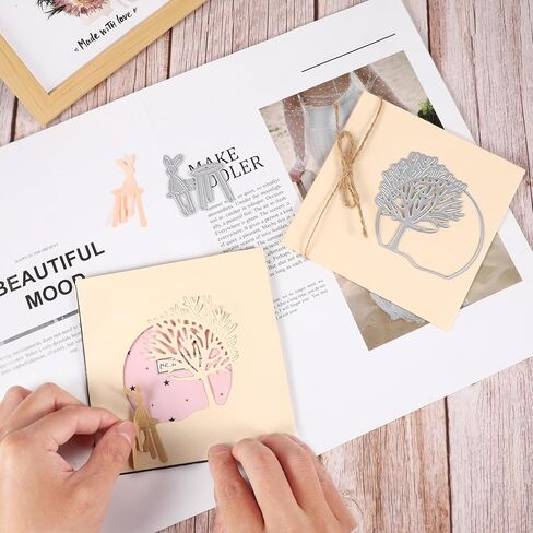 SRIZIAN قطعتان من قوالب القطع لصنع البطاقات، قالب نقش من الفولاذ الكربوني DIY مصنوع من الفولاذ الكربوني لقطع معدنية لعيد الميلاد وعيد الفصح وصنع بطاقات القصاصات وديكور ألبوم الصور in Kuwait