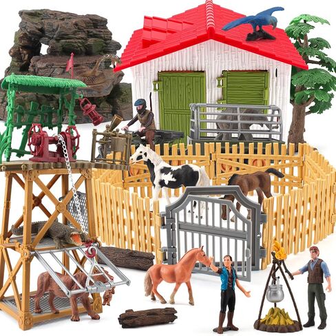 LC JoyCre الصيد ألعاب واقعية غابة برية لعب لعب النجاة الصيد مع نار روكر دراجة رباعية بيت المزرعة in Kuwait