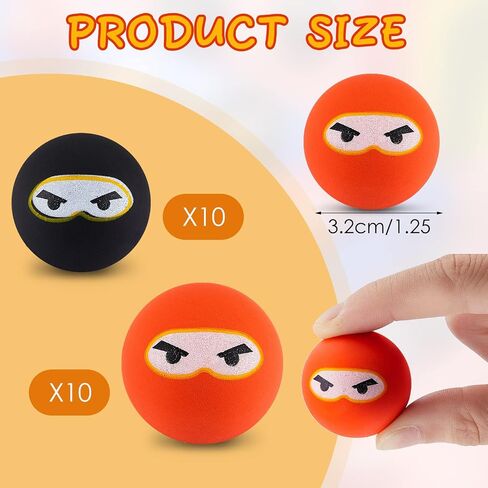 Chivao Ninja Bouncing Balls, Bouncing Ninja Toy Game, Party Favors Bounce Balls, 1.26 Inch Bouncy Balls for Graduation Birthday Party School Outdoor Activities (20 Pcs) in Saudi Arabia