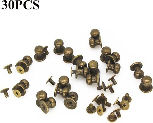 Yunpo جولة فيليبس رئيس زر البرونز مسمار شيكاغو البراغي 6x8 مم مسمار مسمار مسمار لصناعة يدوية الجلود الحرفية حزام المحفظة اليد إصلاح الديكور (30 قطعة) in Kuwait