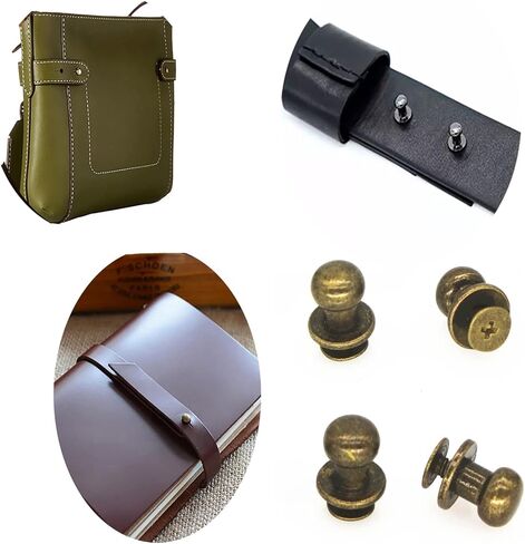 Yunpo جولة فيليبس رئيس زر البرونز مسمار شيكاغو البراغي 6x8 مم مسمار مسمار مسمار لصناعة يدوية الجلود الحرفية حزام المحفظة اليد إصلاح الديكور (30 قطعة) in Kuwait