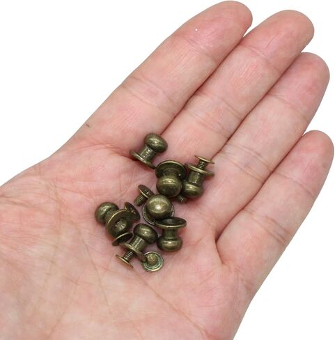 Yunpo جولة فيليبس رئيس زر البرونز مسمار شيكاغو البراغي 6x8 مم مسمار مسمار مسمار لصناعة يدوية الجلود الحرفية حزام المحفظة اليد إصلاح الديكور (30 قطعة) in Kuwait