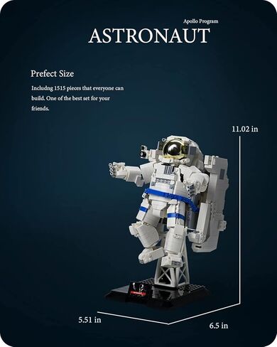 نيفيليز مجموعة مكعبات بناء رائد فضاء لاستكشاف الفضاء من هوم يونيفيرس، لعبة بناء تعليمية يمكنك تركيبها بنفسك، هدية للبالغين والمراهقين، جديدة 2023 (1515 قطعة) in Kuwait