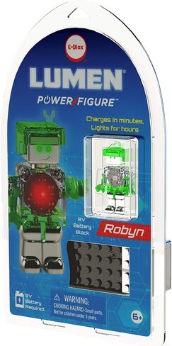 E-Blox Lumen Power Figure Seymour، شكل مضيء LED متوهج، يتوهج باللون الأخضر والأزرق عند توصيله بنقطة اتصال معدنية، لعبة Building Blox STEM للأطفال، هدية عيد ميلاد، الأولاد والبنات، 6+ in Saudi Arabia