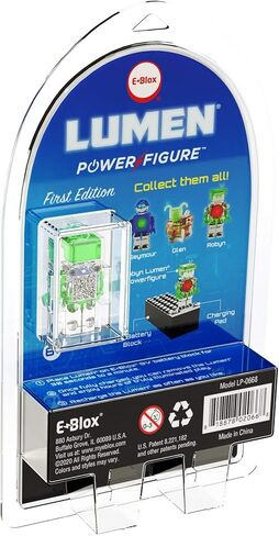 E-Blox Lumen Power Figure Seymour، شكل مضيء LED متوهج، يتوهج باللون الأخضر والأزرق عند توصيله بنقطة اتصال معدنية، لعبة Building Blox STEM للأطفال، هدية عيد ميلاد، الأولاد والبنات، 6+ in Saudi Arabia