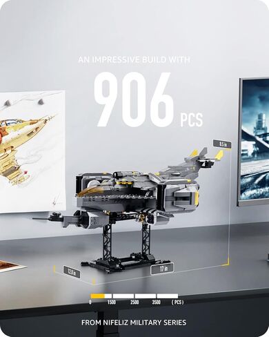 نيفيليز مجموعة مكعبات بناء مكوك هجوم عسكري، لعبة نموذج طائرة سترايك هدية للبالغين (906 قطعة) in Kuwait