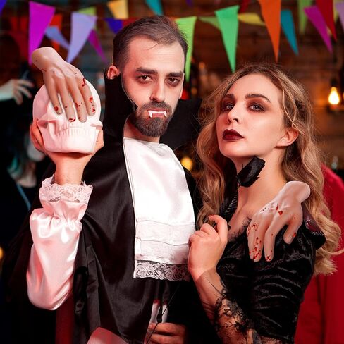 6 Pcs Halloween Prop Stage Hands Rubber Fake Hands Spooky Realistic Broken Severed Hands Scary Halloween Decoration for Prank Party Costume Props Haunted House (3 Left and 3 Right) in Saudi Arabia