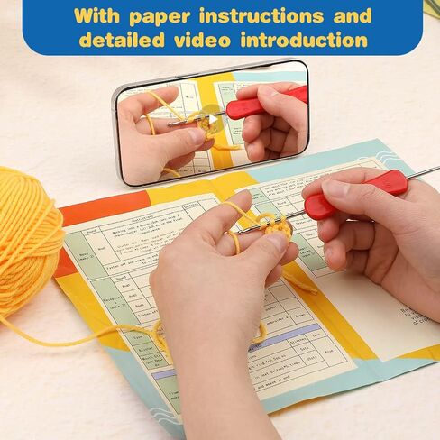 Fadoub Crochet kit for Beginner,Crochet Animal Kit,Beginner Crochet Kit for Adults, Crochet Starter Kits with Yarn,Crochet Hooks,Needles,Polyester Fiber(Dinosauria and Fox) in Kuwait