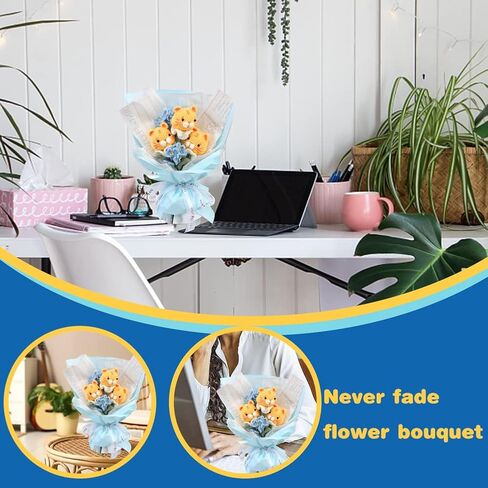 Fadoub Crochet kit for Beginner,Crochet Animal Kit,Beginner Crochet Kit for Adults, Crochet Starter Kits with Yarn,Crochet Hooks,Needles,Polyester Fiber(Dinosauria and Fox) in Kuwait