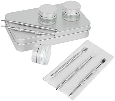 Plavision Sculpting Tools for Wax: 9 Pcs Stainless Steel Clay Tools Silver Double-Sized Wax Carving Tool Kits with Metal Container for Wood, Wax, Jewelry, Clay, Pottery, Nail in Saudi Arabia