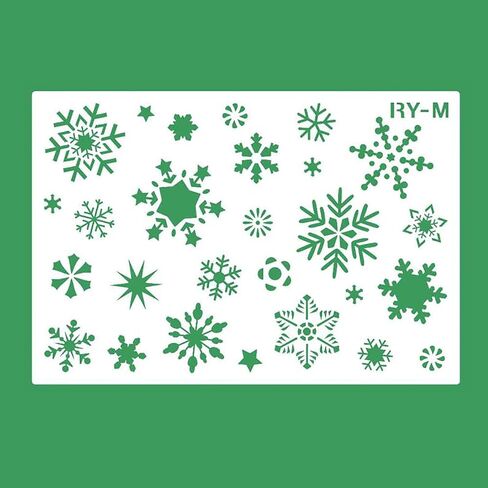 Christmas Snowflake Stencil Template Reusable Plastic Painting Snowflake Template for Wall Window Wood Glass Notebook Greeting Card Fabric in Saudi Arabia