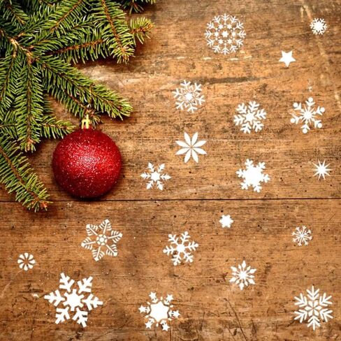 Christmas Snowflake Stencil Template Reusable Plastic Painting Snowflake Template for Wall Window Wood Glass Notebook Greeting Card Fabric in Saudi Arabia