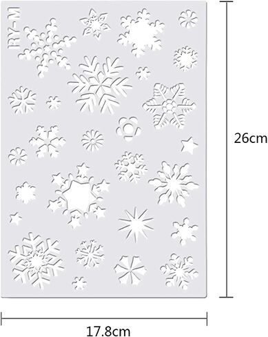 Christmas Snowflake Stencil Template Reusable Plastic Painting Snowflake Template for Wall Window Wood Glass Notebook Greeting Card Fabric in Saudi Arabia