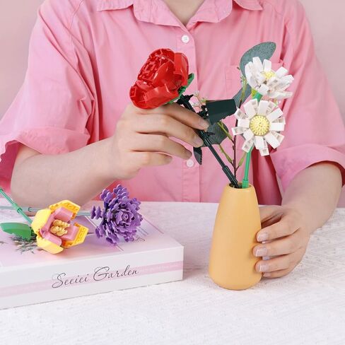 PREPOP Girls Toys Flower Bouquet Building Set - Best Birthday Gifts Ideas for Kids Age 6 7 9 8-12 Year Old and Adults, Creative Home Decoration Kit in Kuwait