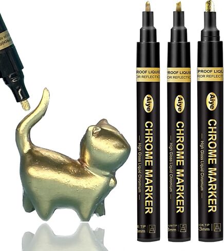 6 Colors Liquid Chrome Paint Pen Markers,Metallic Art Paint Marker Pen for Any Surfac for Plastic Glass Rock Ceramic With Marker Clear pen in Saudi Arabia