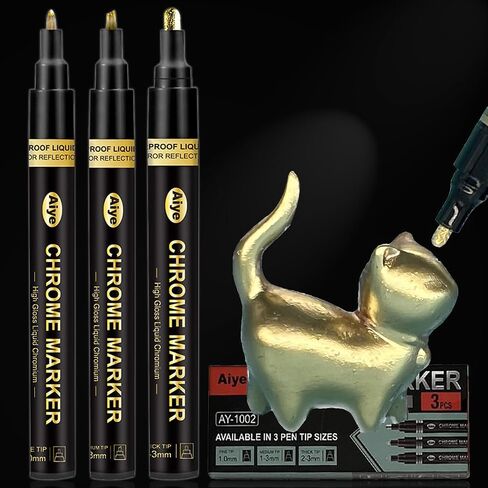6 Colors Liquid Chrome Paint Pen Markers,Metallic Art Paint Marker Pen for Any Surfac for Plastic Glass Rock Ceramic With Marker Clear pen in Saudi Arabia