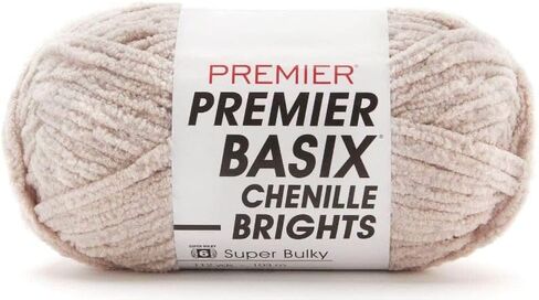 Premier Yarns Basix Chenille Brights Yarn - 5.3 Oz - #6 Super Bulky Weight - 3 Pack Bundle with Bella's Crafts Stitch Markers (Black) in Kuwait