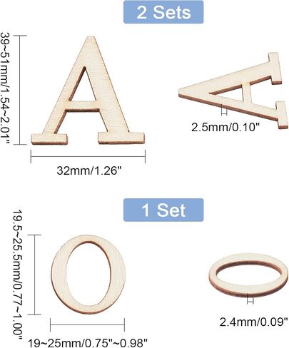 PH PandaHall 96pcs Wooden Greek Letters, 4 Sets 1" 2" Unfinished Natural Wood Alphabets Single Layer Letter Stencils Uppercase Craft Letters for Greek Paddle DIY Painting Crafts Signs Home Party Decor in Saudi Arabia