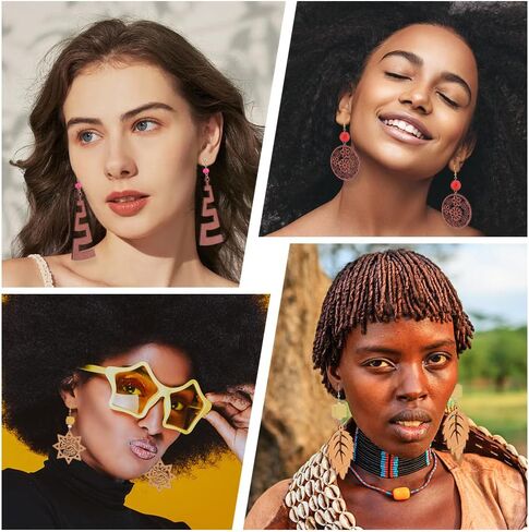 بي اتش باندا هول 36 قطعة من الدلايات الخشبية المجوفة غير المكتملة بـ 18 نمط مفرغ، دلاية خشبية مثلثة على شكل ورقة شجر مجوفة، قطع خشبية فارغة مجوفة لصنع المجوهرات والقلائد والحلقان بنفسك in Kuwait