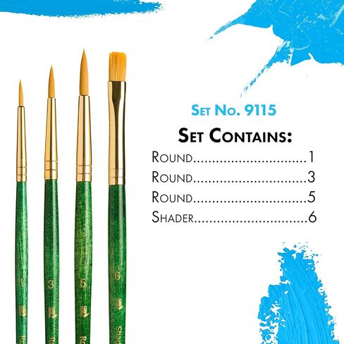 Princeton RealValue Paintbrush, Round 3/0,3, Shader 4, Angle 1/4, Green in Saudi Arabia