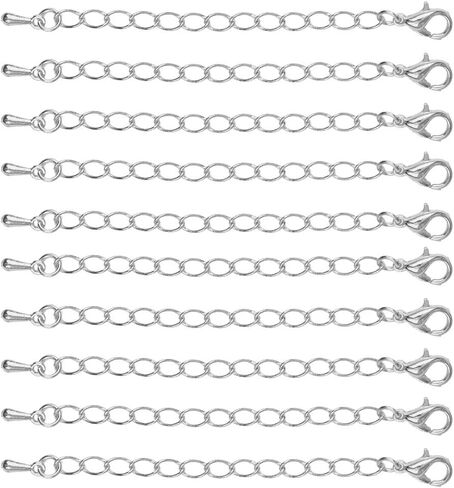 سلسلة تمديد MOTZU 100 قطعة، طول 3 بوصات، سلسلة تمديد سوار من الفولاذ المقاوم للصدأ، تمديدات سلسلة خلخال قلادة، تثبيت قوي، ذهبي in Kuwait