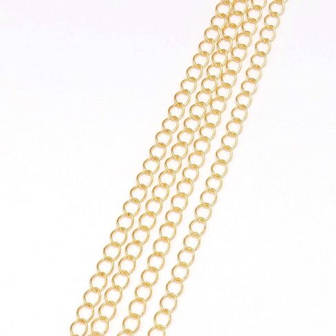 سلسلة تمديد MOTZU 100 قطعة، طول 3 بوصات، سلسلة تمديد سوار من الفولاذ المقاوم للصدأ، تمديدات سلسلة خلخال قلادة، تثبيت قوي، ذهبي in Kuwait