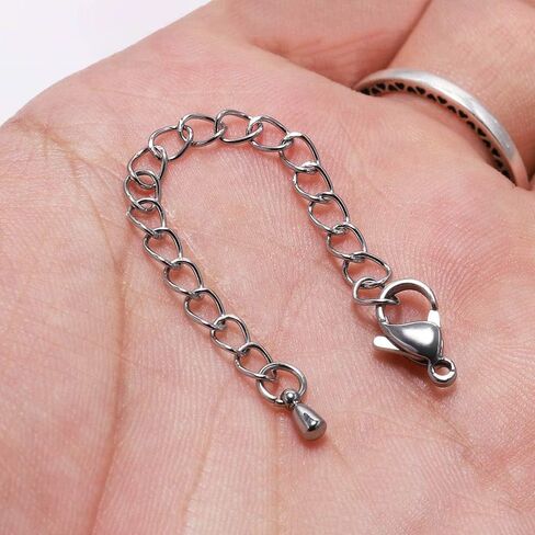 سلسلة تمديد MOTZU 100 قطعة، طول 3 بوصات، سلسلة تمديد سوار من الفولاذ المقاوم للصدأ، تمديدات سلسلة خلخال قلادة، تثبيت قوي، ذهبي in Kuwait