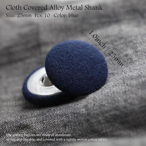 10 قطعة قماش نسيج أزرار مغطاة بأزرار معدنية لبدلات العباءات والبلوزات والسترات السهرة أزرار النسيج الأبيض 15 مللي متر in Kuwait