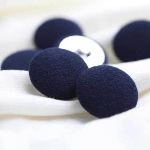 10 قطعة قماش نسيج أزرار مغطاة بأزرار معدنية لبدلات العباءات والبلوزات والسترات السهرة أزرار النسيج الأبيض 15 مللي متر in Kuwait