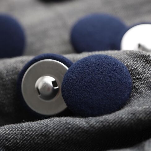 10 قطعة قماش نسيج أزرار مغطاة بأزرار معدنية لبدلات العباءات والبلوزات والسترات السهرة أزرار النسيج الأبيض 15 مللي متر in Kuwait