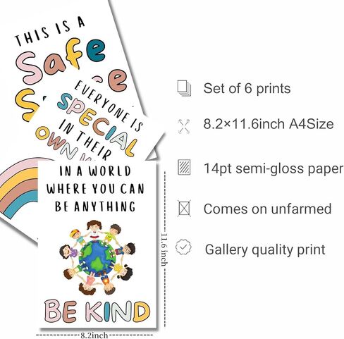 لوازم ركن الهدوء، 9 قطع من ملصقات الصحة العقلية، عناصر ركن مهدئة للاطفال، ديكور الفصول الدراسية والتعليم الخاص، مخطط المشاعر والعواطف لمرضى التوحد في مرحلة ما قبل المدرسة، لا غنى عنها للمعلمين in Kuwait