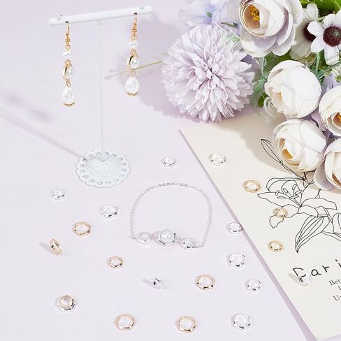 CREATCABIN 1 Box 140pcs 7 Color Rhinestone Beads 8mm Round Disco Ball Bead Crystal Loose Spacers Assorted Colorful Crafting Bead with hole for DIY Jewelry Craft Making Findings in Kuwait