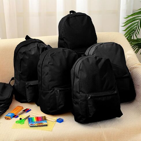 Silkfly 12 Pcs 17" Backpacks with 144 Pcs School Supplies Kits Includes Markers Scissors Rulers Sharpeners Ballpoint Pens Erasers Pencil Cases Pencils for Elementary Middle High School (Black) in Saudi Arabia