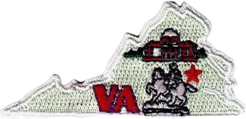 Virginia State Shape "VA" - Iron On Embroidered Applique Patch in Saudi Arabia