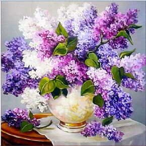 DCIDBEI DIY 5d Diamond Painting Shiny Crystal Diamond Kits, Purple Flowers Painting Diamonds, Rhinestone Embroidery Cross Stitch Kits Supply Arts Craft Canvas Wall Decor Stickers Home decor12x12inches in Kuwait