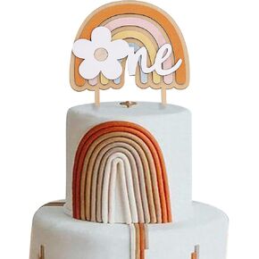 بوهو تحت عنوان كعكة خشبية توبر - الرجعية ديزي جروفي حزب زهرة الحلوى كب كيك توبر الديكور، الأول / عيد الميلاد الأول الطفل دش حزب الهبي تفضل اللوازم (بوهو ديزي W C توبر البرتقالي) in Kuwait