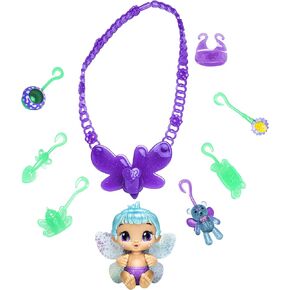 Baby Alive Glo Pixies Minis Carry ‘n Care Necklace, Lilac Pearl, 3.75-Inch Pixie Doll Toy with Doll Carrier and Nurturing Charm Necklace