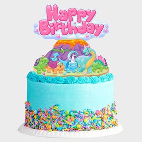 Treasures Gifted Girl Dinosaur Cake Topper - Dinosaur Cake Decorations - Girl Dinosaur Party Decorations - Dinosaur Decorations for Birthday Party - Girl Dinosaur Party Supplies - Dinosaur Party Decor