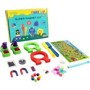 Magnet Lab Kit for Kids, Magnet Toy for Kids Ages 5+, STEM Toys Magnetic Science Kit for Science Experiments, Bingo, Fridge, and Magnetic Concepts, Homeschool Supplies