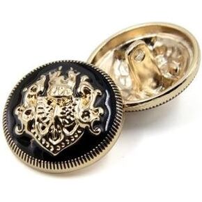 10PCS Clothes Buttons - Fashion Sewing Button Round Shaped Metal Button Set for Men Women Blazer, Coat, Uniform, Shirt, Suit and Jacket (Black, 25mm) in Kuwait