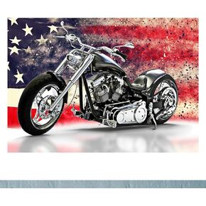 DCIDBEI Diamond Painting Kits for Adults 12x16 inch Rhinestone Pictures by Number Kit 5D Diamond Painting Full Drill Crystal Rhinestone Embroidery Craft Kits for Home Wall Decor Gifts（Motorcycle） in Kuwait