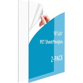 ألواح PET/زجاج شبكي (18 × 24 بوصة، عبوتان، سمك 0.03 بوصة)؛ تستخدم لحماية العطس، والمشروعات اليدوية، وإطارات الملصقات، وقطع الكريكت، وبطانة الرف، ومفرش الطاولة والمزيد؛ سهل القطع، آمن للبالغين والأطفال in Saudi Arabia