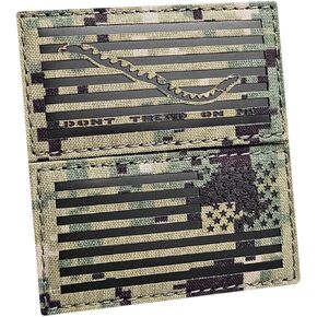 مجموعة حزمة الأشعة تحت الحمراء مكونة من رقعتين مقاس 2-1/8 × 4 بوصة علم الولايات المتحدة الأمريكية المعكوس وجاك البحرية الأول DTOM Dont Tread On Me NWU Type III AOR2 مثبت اللمس التكتيكي in Kuwait