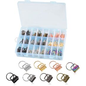 Key Fob Hardware Set - 8 Color Keychain Fob Hardware Kit for Wristlet, Lanyard and Chain Making