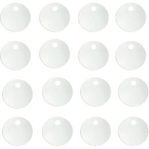 دائرة أكريليك شفافة 40 قطعة قطرها 3 بوصة (7.62 سم) حلية قرص أكريليك شبكي فارغة مع فتحة للرسم والعلامات وسلسلة المفاتيح والمشروعات اليدوية اليدوية in Kuwait
