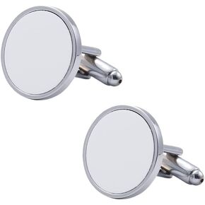 UUYYEO 2 Pcs Metal Sublimation Cufflink Blanks Thermal Transfer Cuff Buttons Shirt Cuff Links Men's Wedding Jewelry Accessories Square