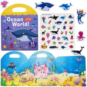 Reusable Sticker Book for Kids, Busy Book for Toddlers 1-3, Animal Stickers, Toddler Travel Toys, Jelly Quiet Book 6 Themes Preschool Learning Activities for Toddlers Ages 3-6(Animals) in Saudi Arabia