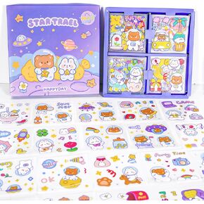 100 Sheets Kawaii Stickers Cute Pet Rabbit Bear Stickers Gifts Waterproof Water Bottle Laptop Scrapbook Vinyl Stickers in Kuwait
