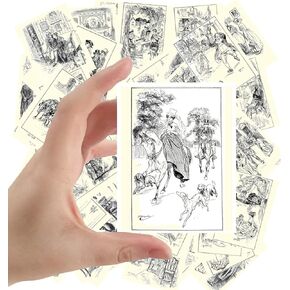 Large Stickers (24 pcs 2.5"x3.5") Cranford Vintage Victorian Book Engraving Illustration
