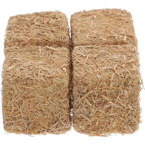 SEWACC 4pcs Mini Bales Miniature Blocks for Craft Dollhouse Decoration Miniature Dollhouse Accessories